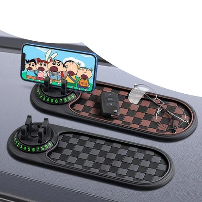 2 in 1 Car Dashboard Anti-Slip Mat with 360° Rotation Phone Holder