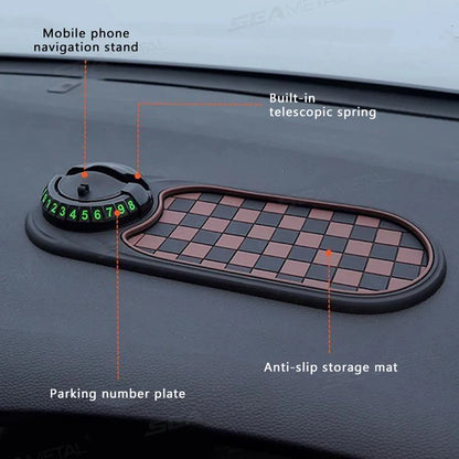 2 in 1 Car Dashboard Anti-Slip Mat with 360° Rotation Phone Holder