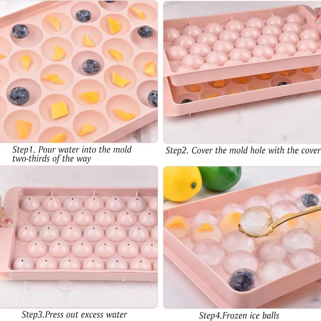 Plastic Reusable Flexible Round Ice Cube Trays