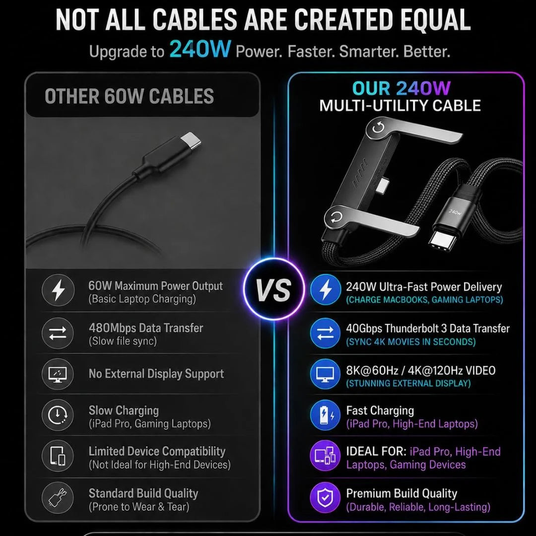 Fast Charging Cable with Foldable Phone Stand