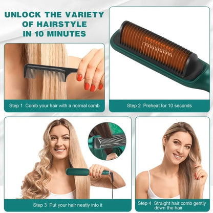 Hair Straightener Comb Brush for Women