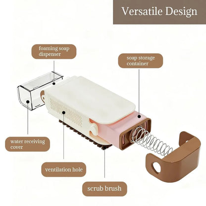 Cloth Washing Brush with Foaming Soap Box