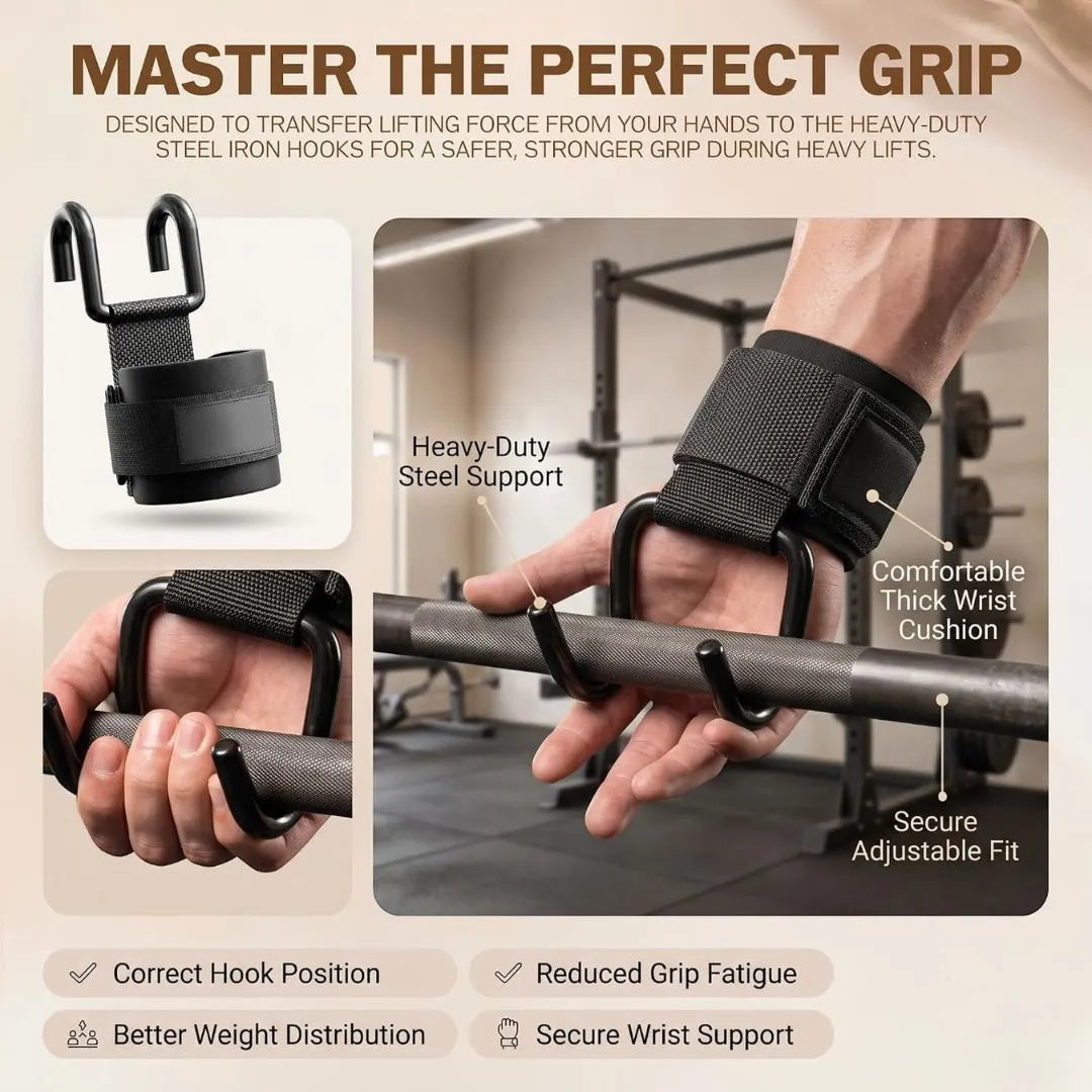 Weight Lifting Hook Grips(Set Of 2 Pcs)
