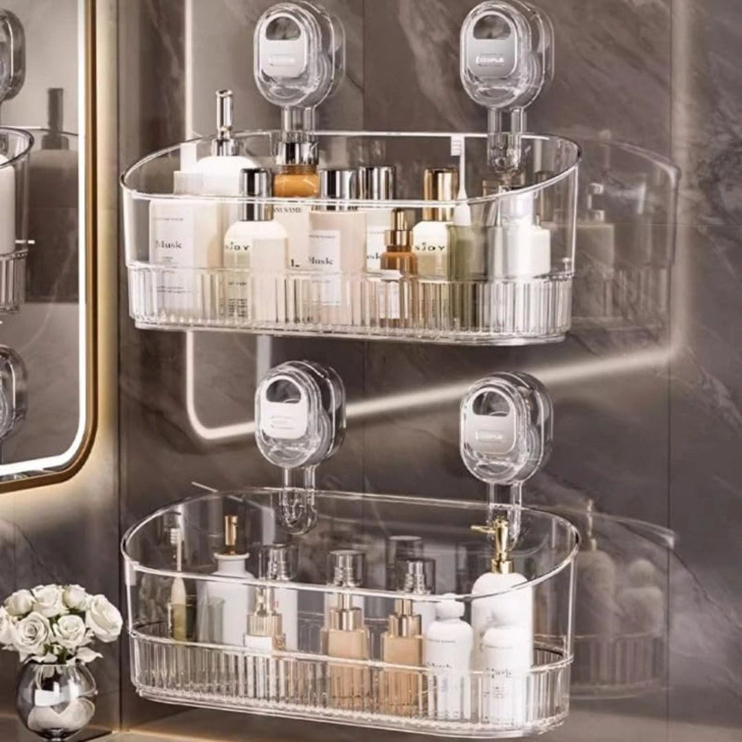 Bathroom Shelf Organizer with Strong Suction Cups