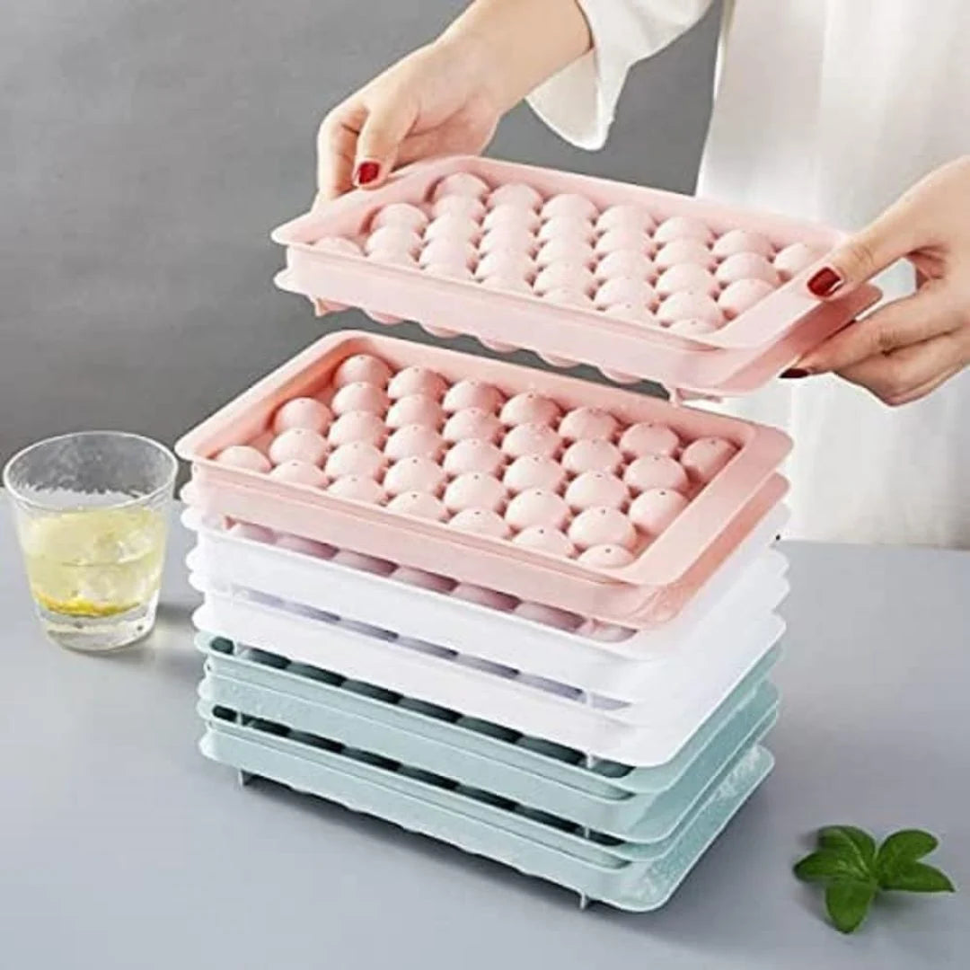 Plastic Reusable Flexible Round Ice Cube Trays