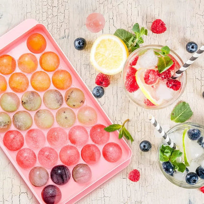 Plastic Reusable Flexible Round Ice Cube Trays