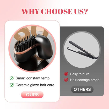 Mini Hair Straightener Brush