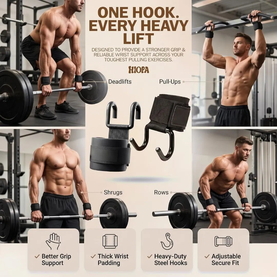 Weight Lifting Hook Grips(Set Of 2 Pcs)