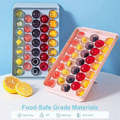 Plastic Reusable Flexible Round Ice Cube Trays