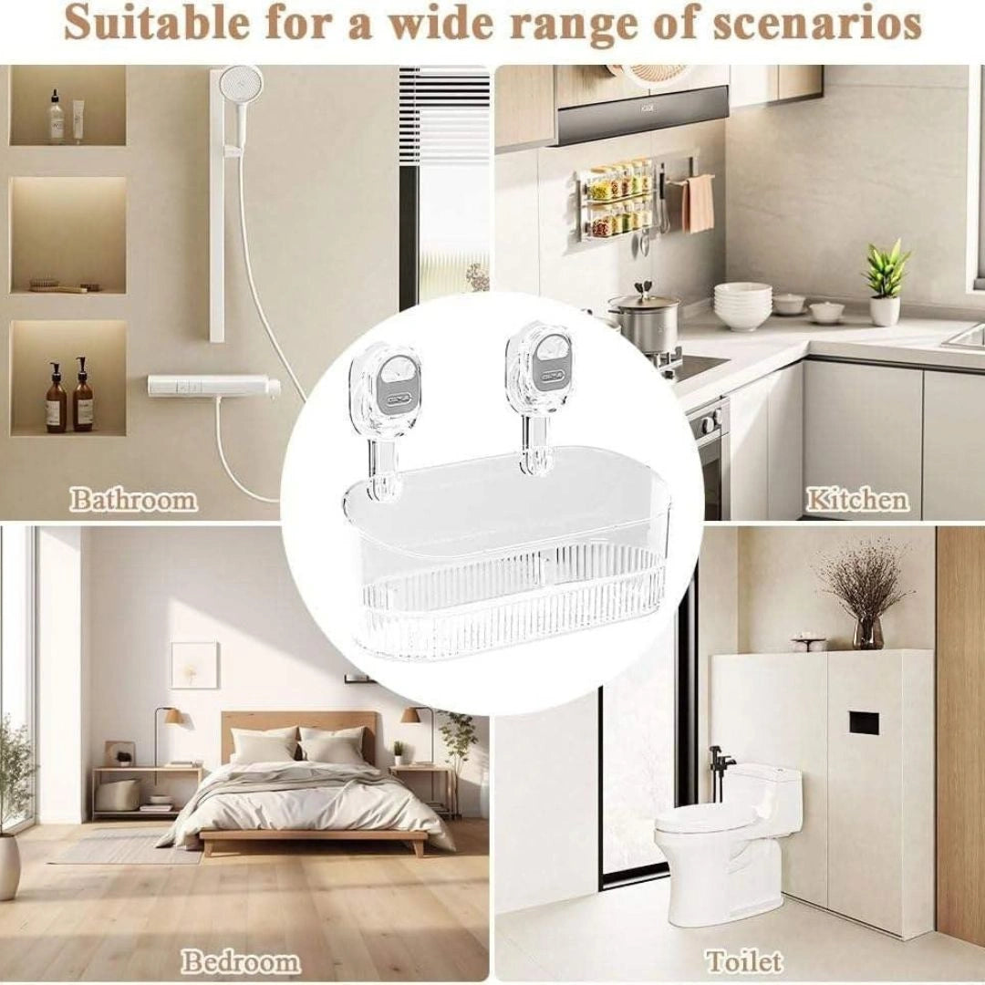 Bathroom Shelf Organizer with Strong Suction Cups
