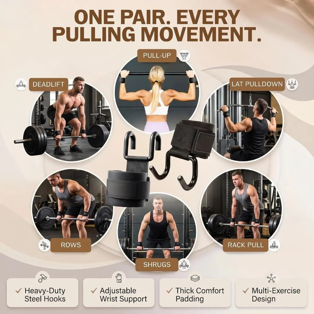 Weight Lifting Hook Grips(Set Of 2 Pcs)