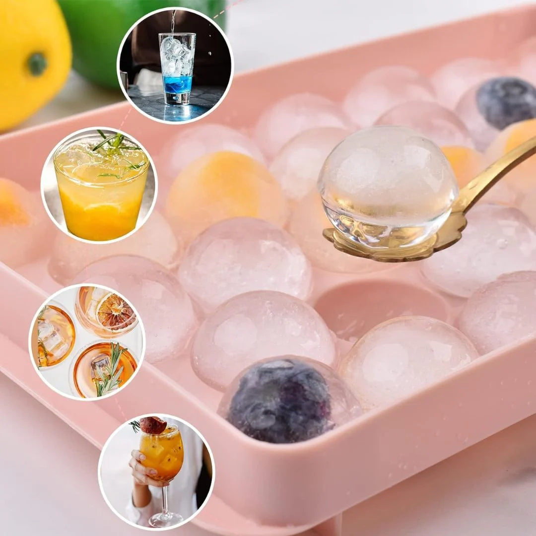 Plastic Reusable Flexible Round Ice Cube Trays