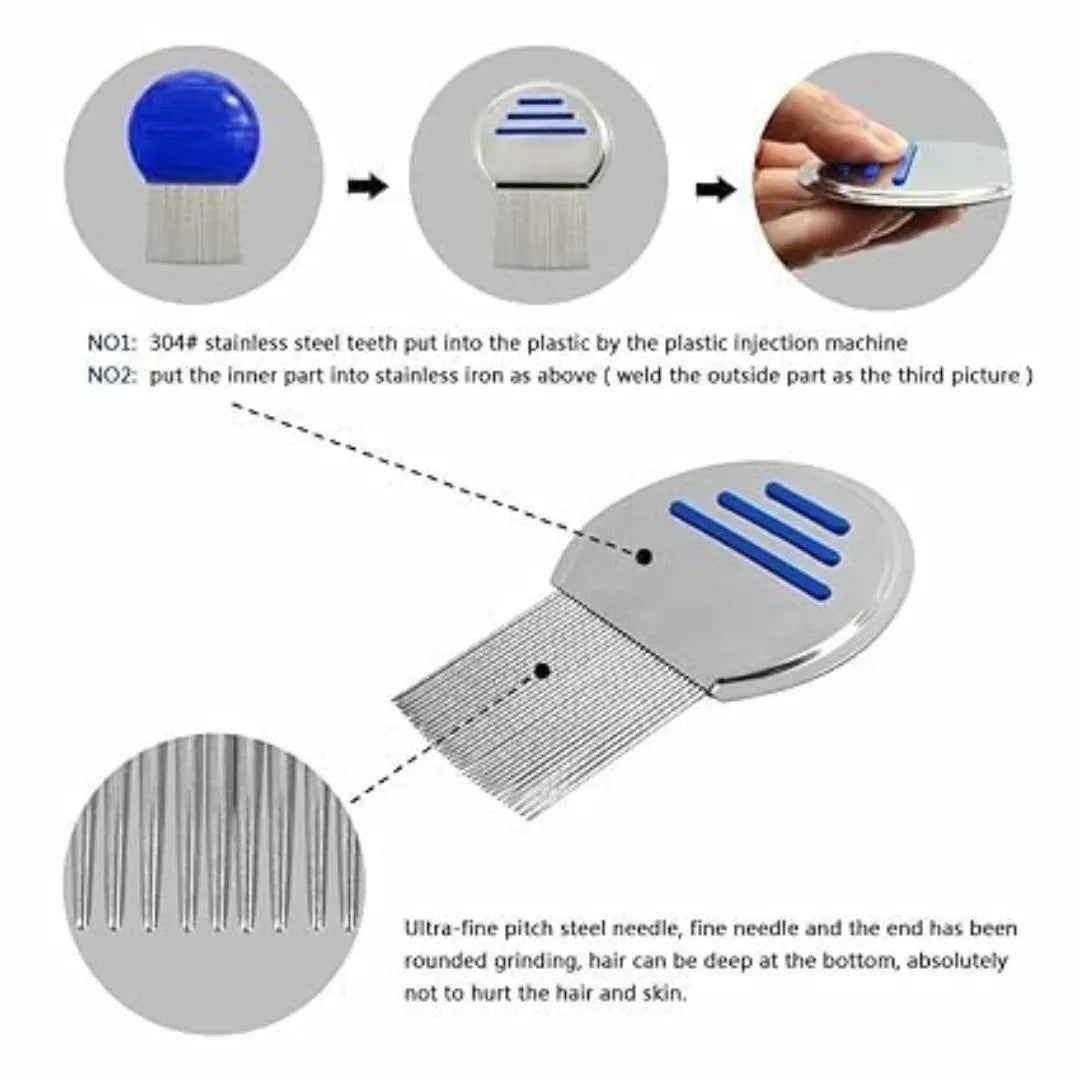 Stainless Steel Lice Comb with Spiral Teeth