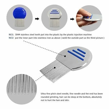 Stainless Steel Lice Comb with Spiral Teeth