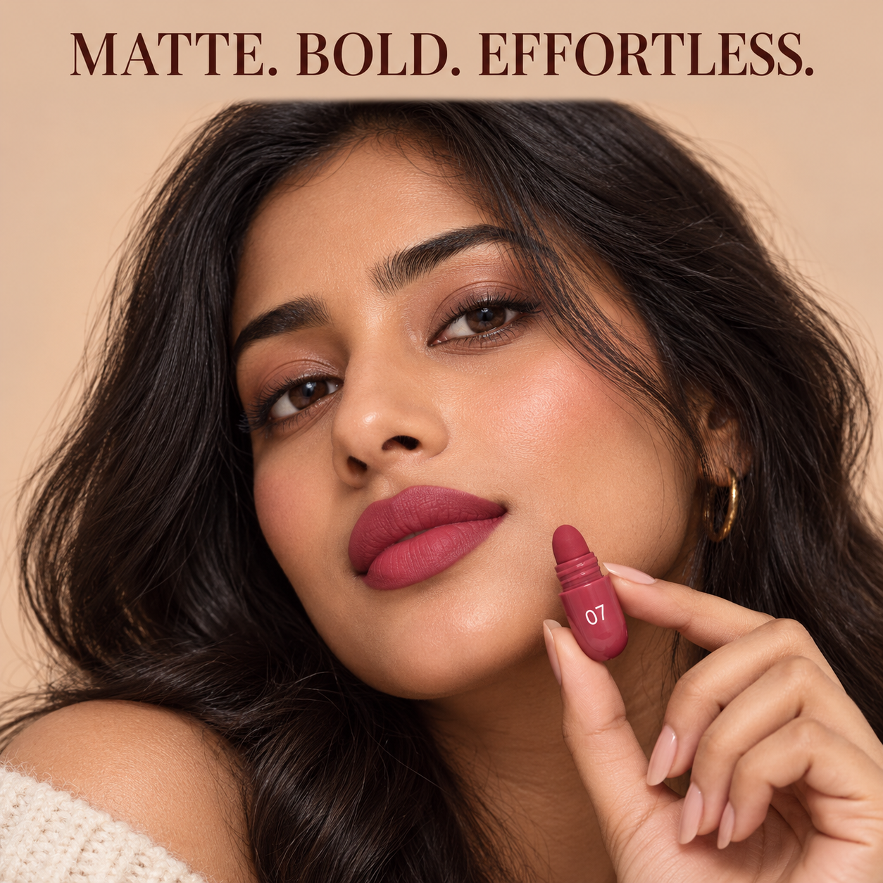Velvety rose matte finish