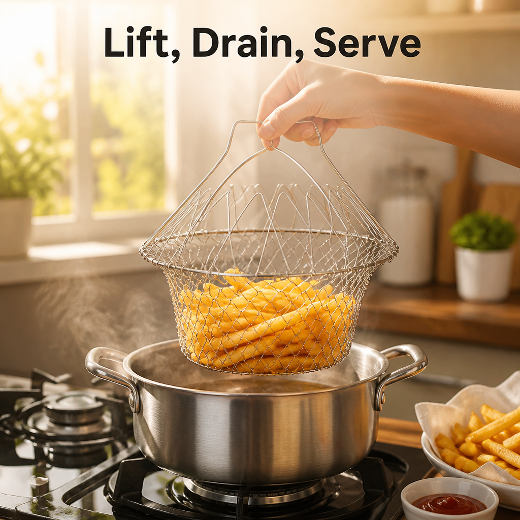 Stainless Steel Foldable Frying Basket