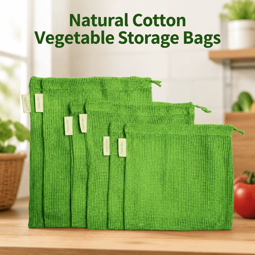 Natural Cotton Vegetable Storage Bags(Set Of 3 Pcs)
