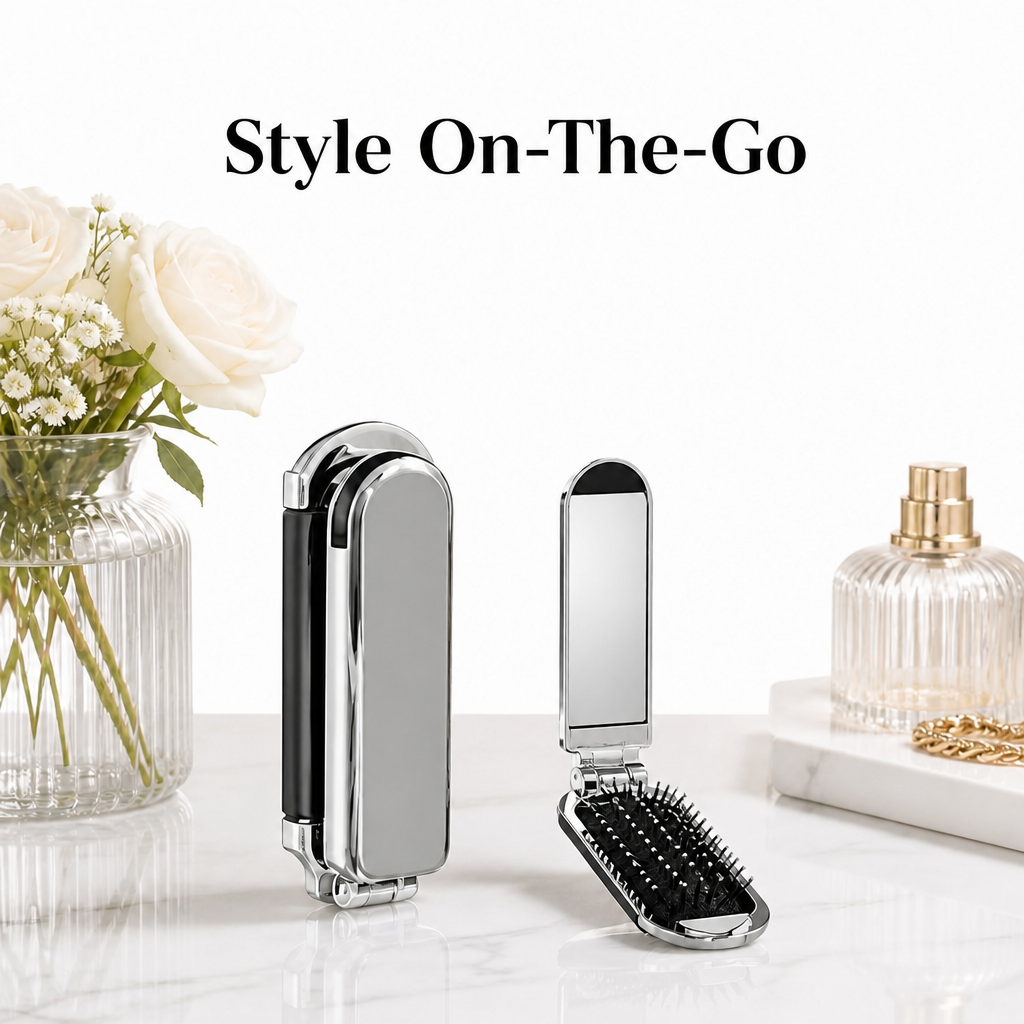 Mini Hair Brush With Mirror