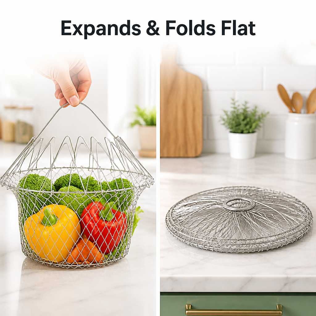 Stainless Steel Foldable Frying Basket