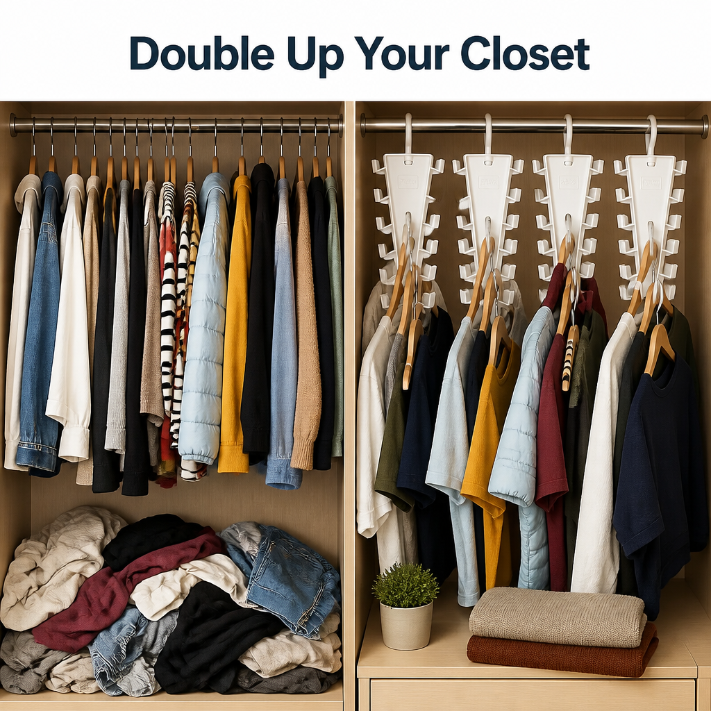 V-Shaped Closet Space Saver