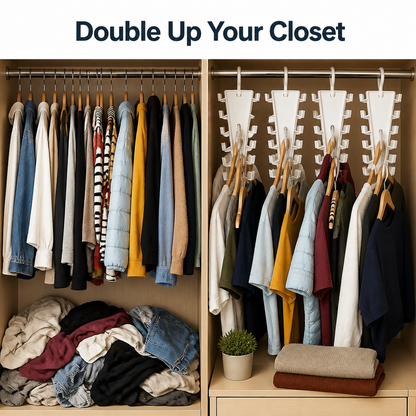 V-Shaped Closet Space Saver