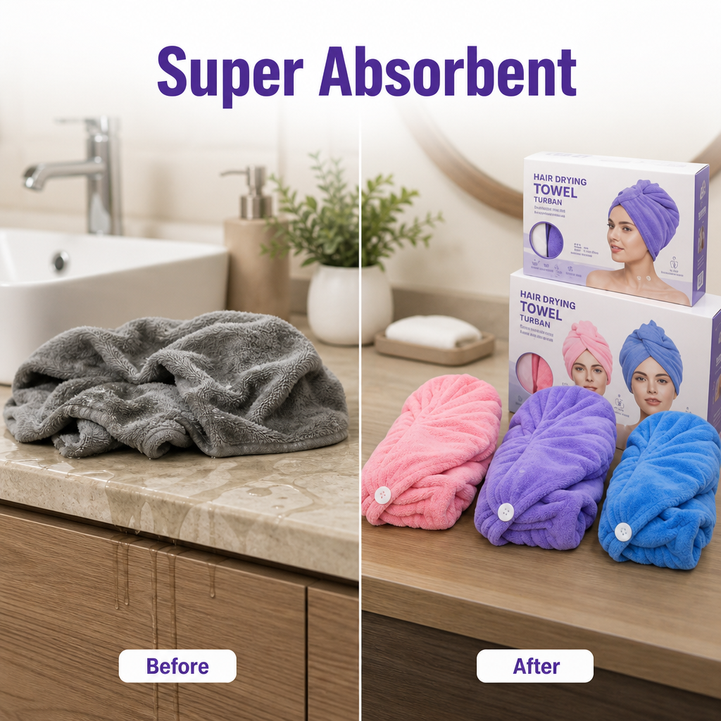 Microfiber Hair Drying Towel Turban