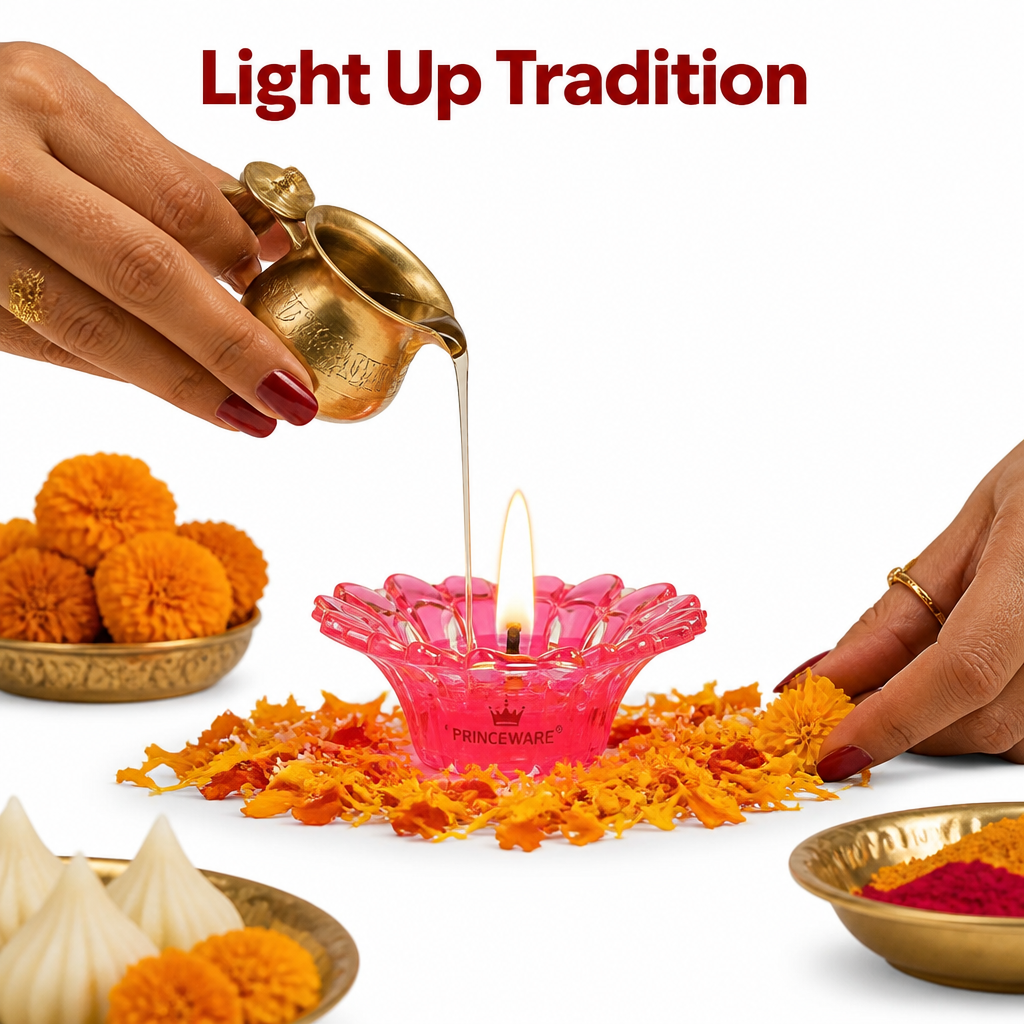 3D Reflection Oil Diya (Set Of 12 Pcs)