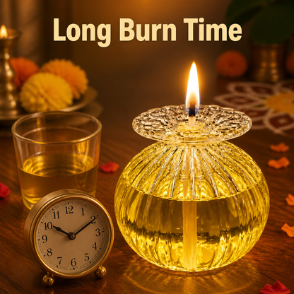 Festive Glass Oil Lamp