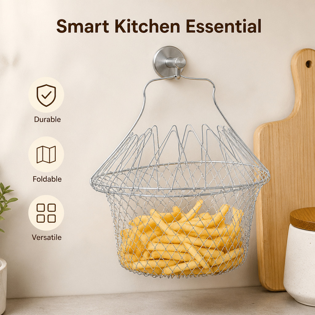 Stainless Steel Foldable Frying Basket