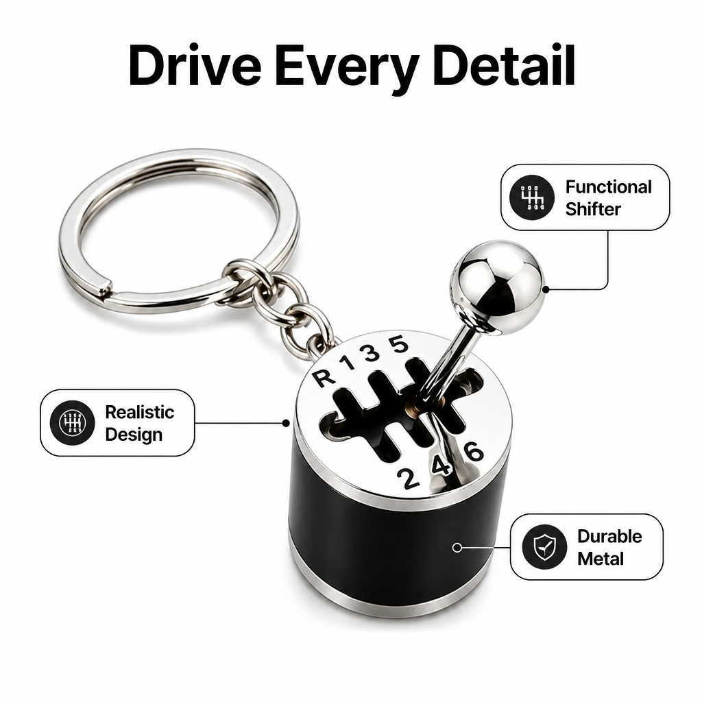 6 Speed Gear Shift Keychain