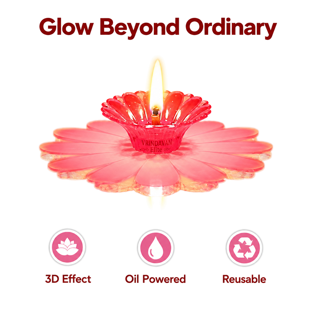 3D Reflection Oil Diya (Set Of 12 Pcs)