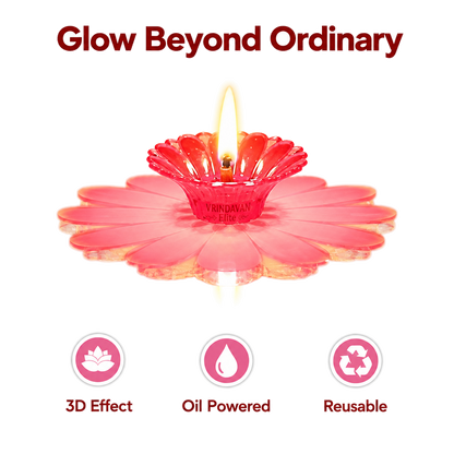3D Reflection Oil Diya (Set Of 12 Pcs)
