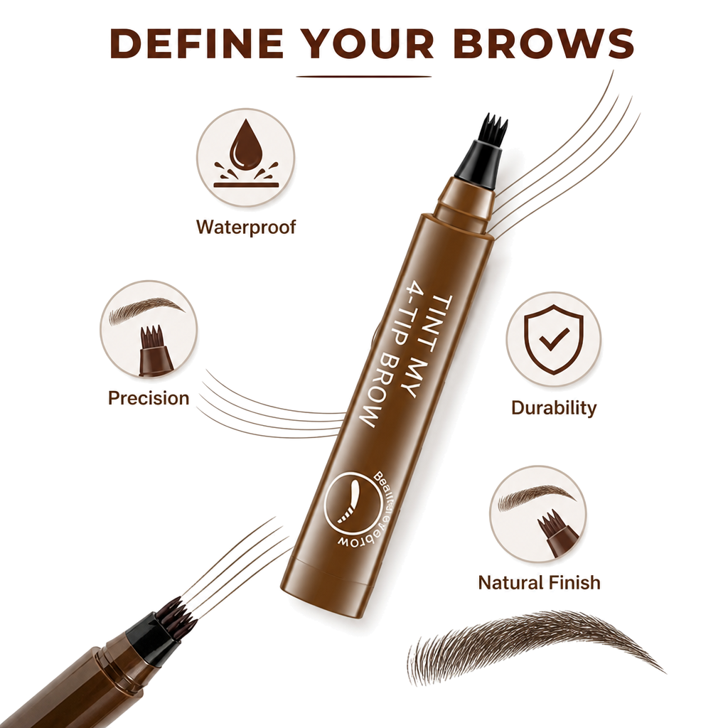 Waterproof 4 Points Eyebrow Pen(Pack Of 2)