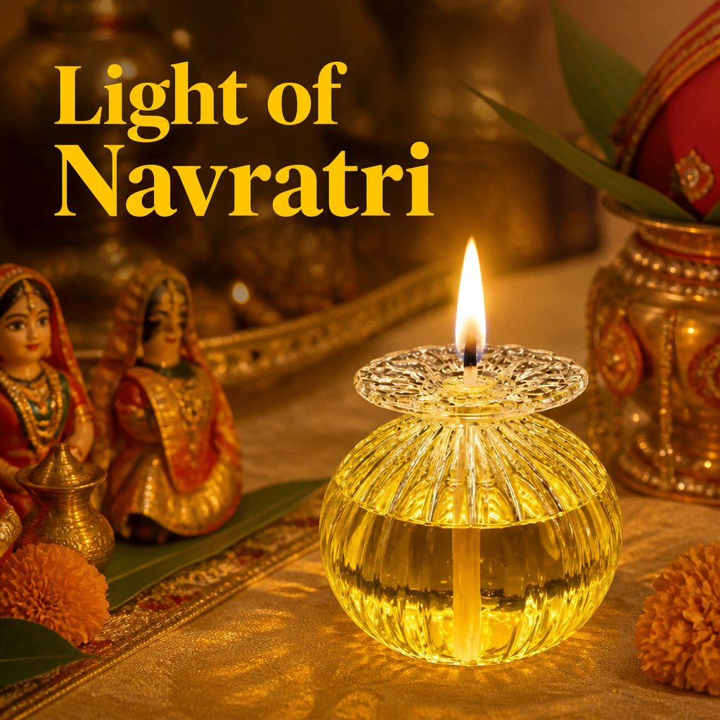 Festive Glass Oil Lamp