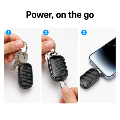 Solar Keychain Charger Powerbank (1200 mAh)