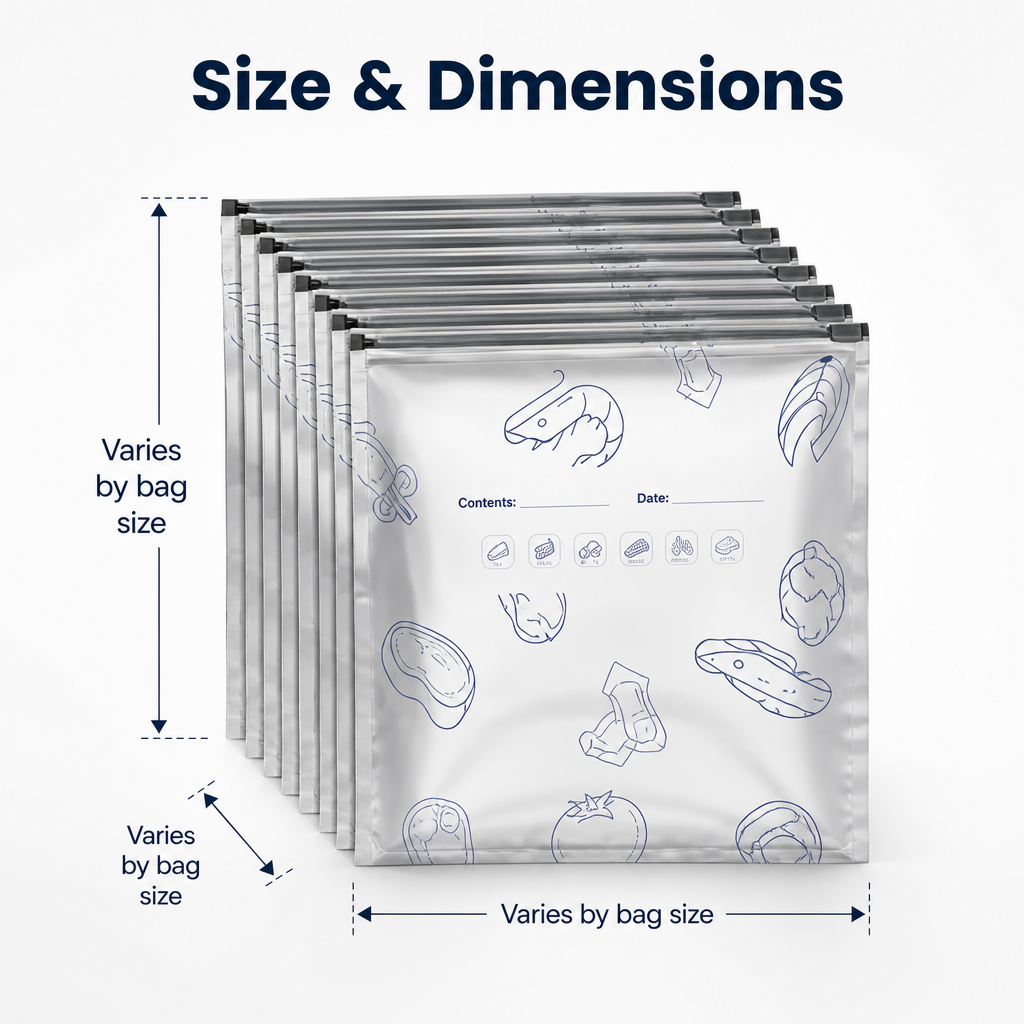 Reusable Foil Zip Lock Vacuum Food Storage Bag