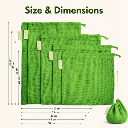 Natural Cotton Vegetable Storage Bags(Set Of 3 Pcs)