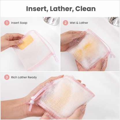 Bubble Foam Soap Net(Pack Of 4Pcs)
