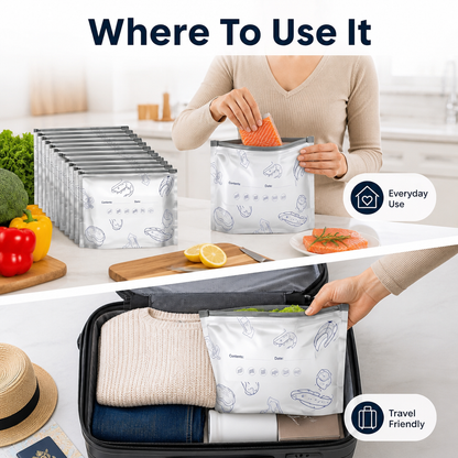 Reusable Foil Zip Lock Vacuum Food Storage Bag
