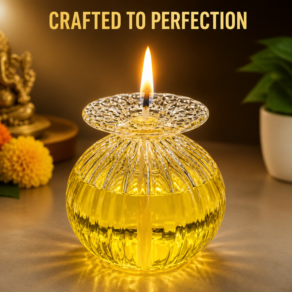 Modak Shape Glass Diya