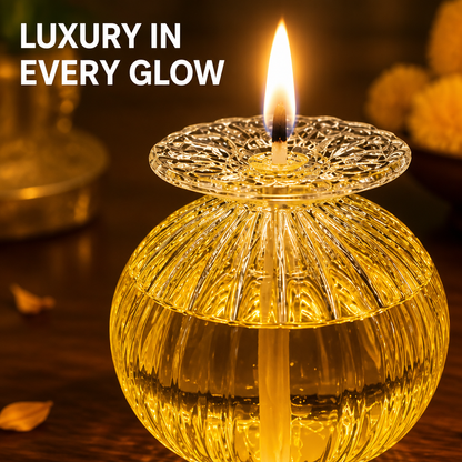 Festive Glass Oil Lamp