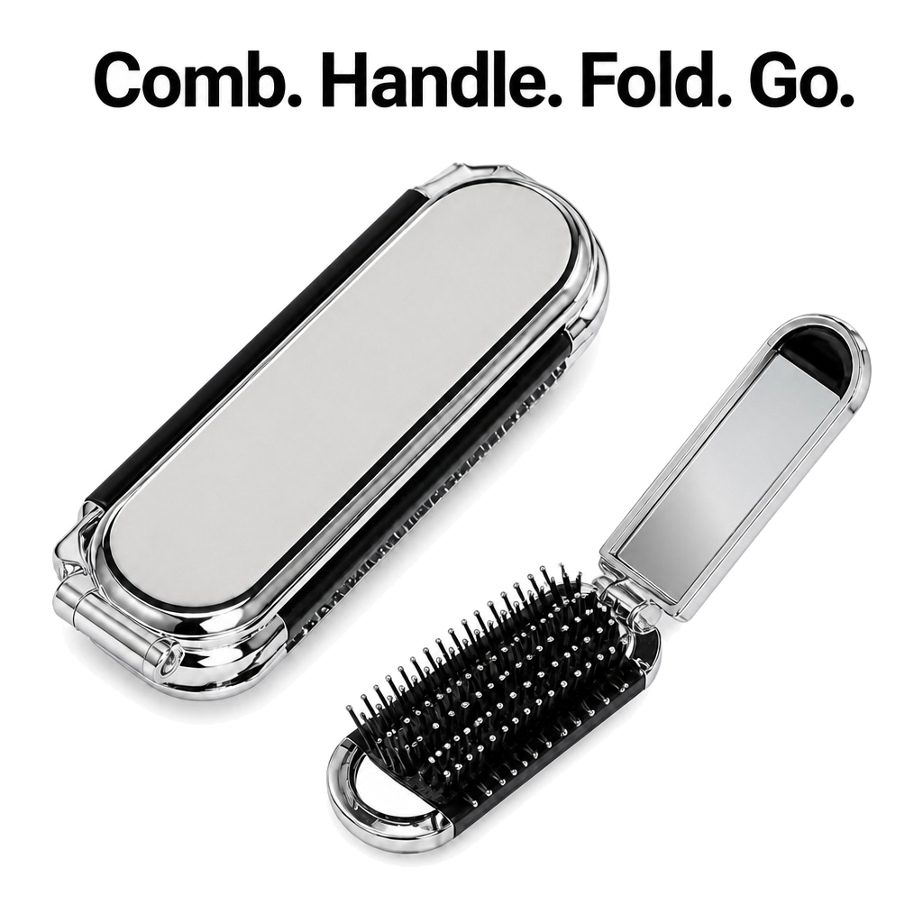 Mini Hair Brush With Mirror