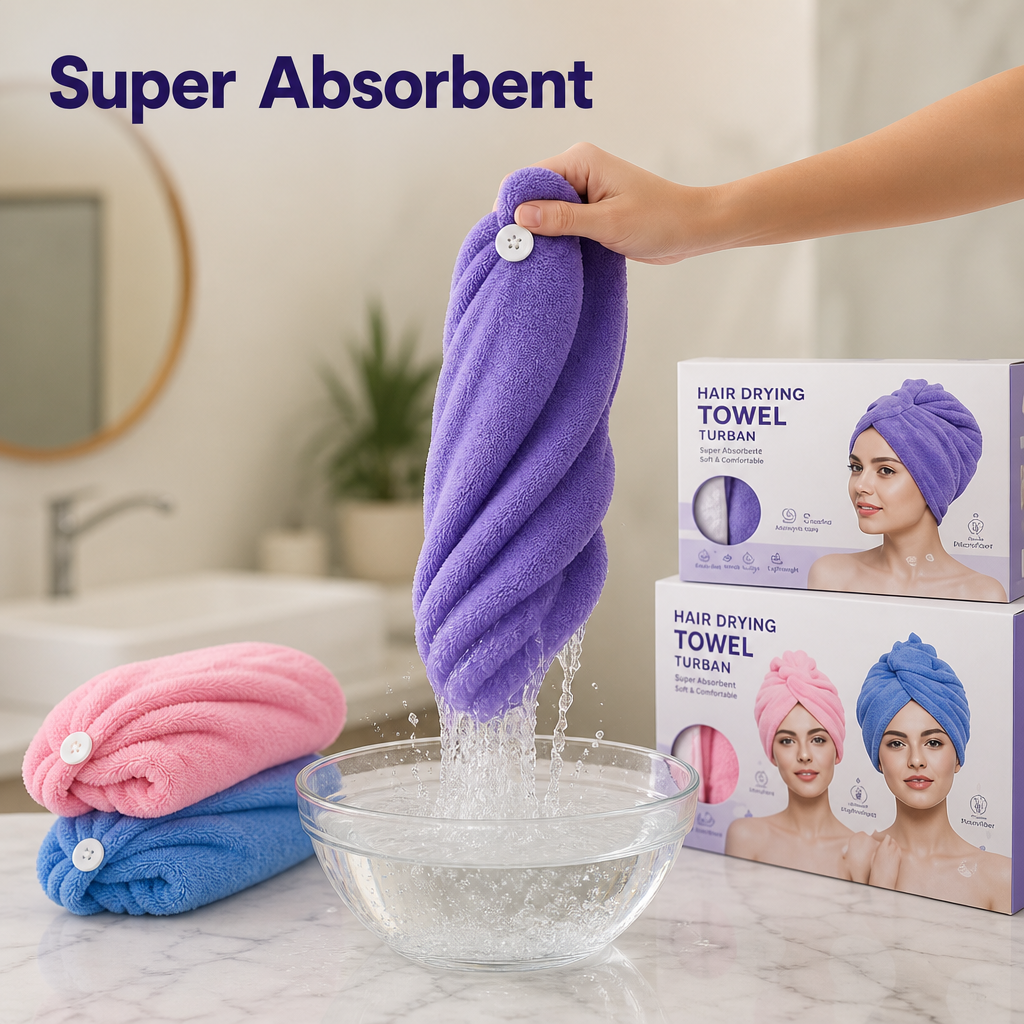 Microfiber Hair Drying Towel Turban