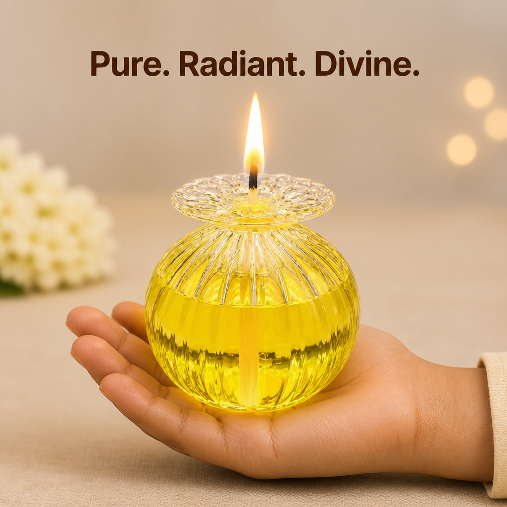 Modak Shape Glass Diya