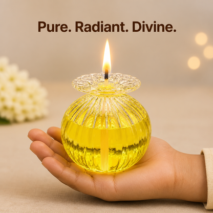Modak Shape Glass Diya