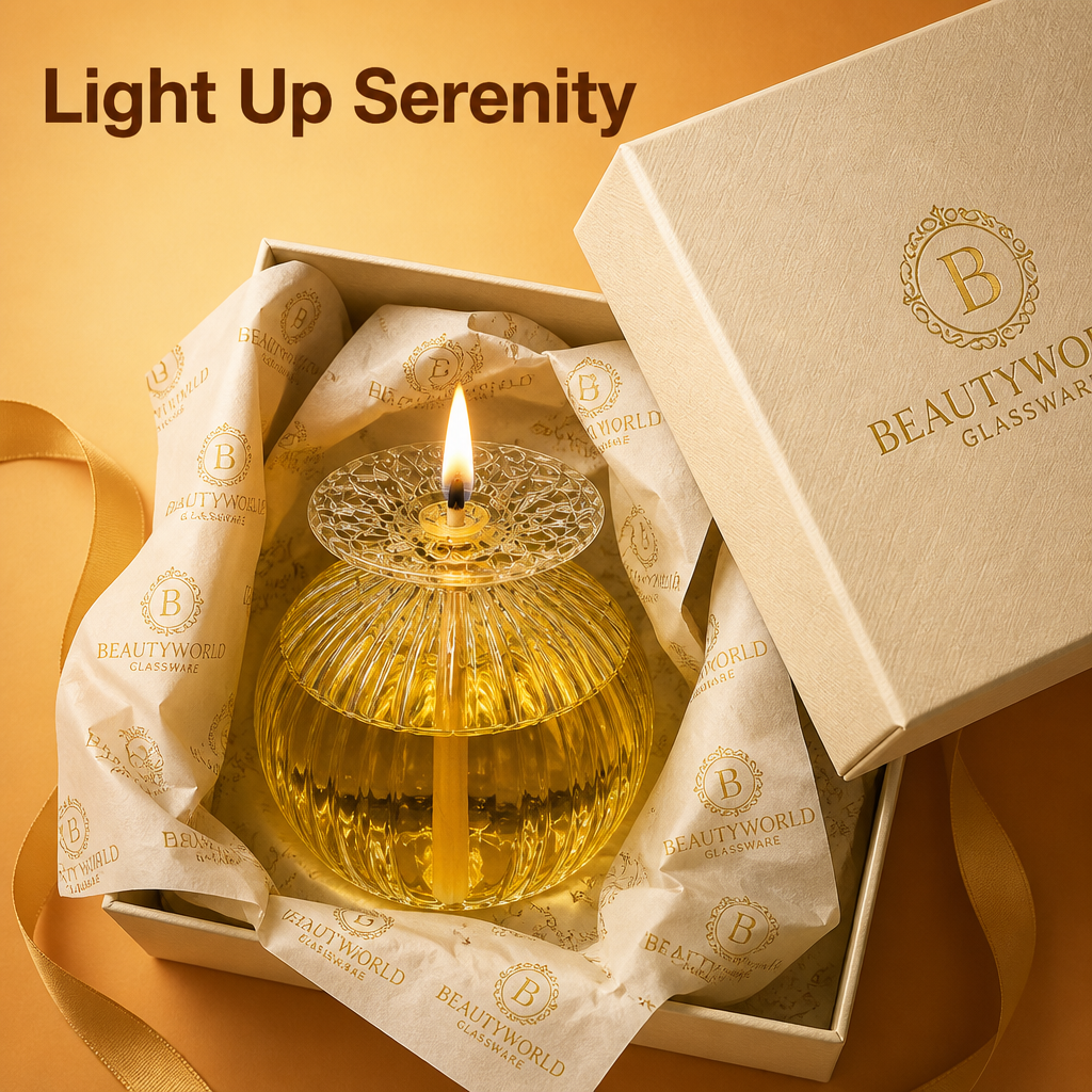 Festive Glass Oil Lamp