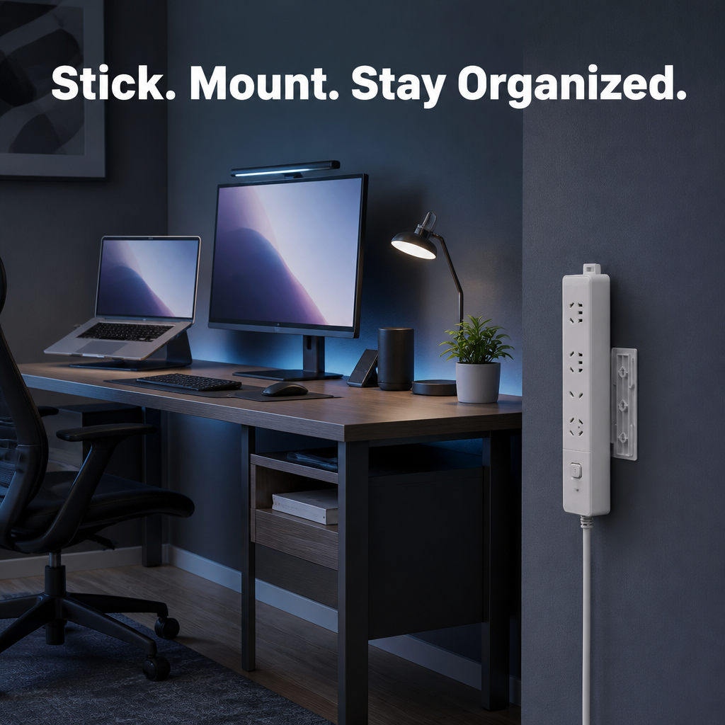 Self-Adhesive Power Strip Holder