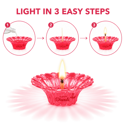3D Reflection Oil Diya (Set Of 12 Pcs)