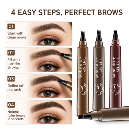Waterproof 4 Points Eyebrow Pen(Pack Of 2)