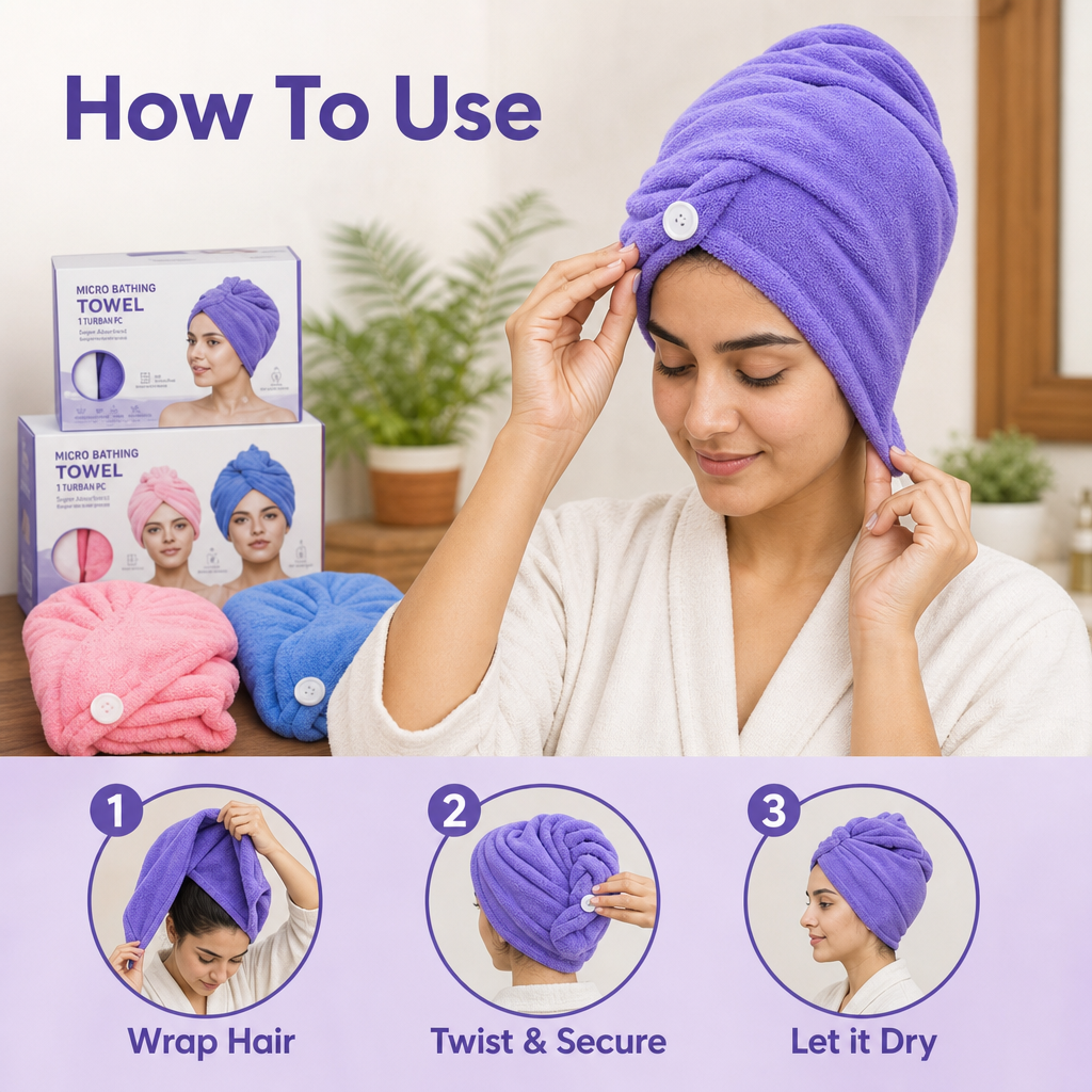 Microfiber Hair Drying Towel Turban